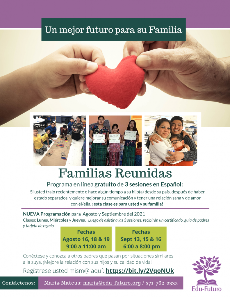 Families Reunite Virtual - August & Sept, 2021 Families Reunite Virtual - August & Sept, 2021